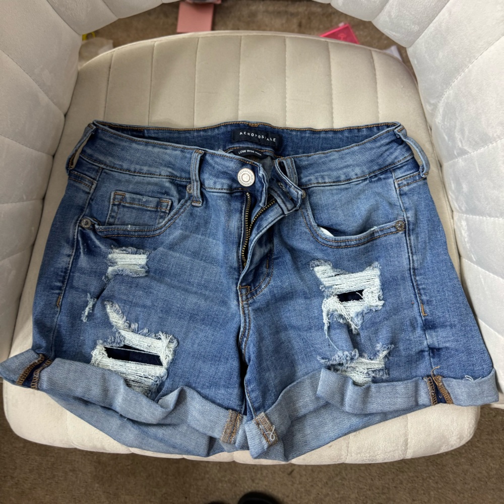 Distressed Denim Shorts
